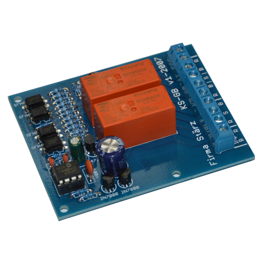 The Reverse Loop Module KS-GB is a device for adjusting polarity of model railway reverse loops automatically. The module monitors sensor track blocks and switches the polarity of the reverse loop accordingly.