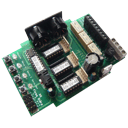 The Servo Decoder is a switching module to comfortably control 3 servo motors of a model railway layout including frog polarisation. Steering is acomplished via push buttons to be connected or via SX bus.